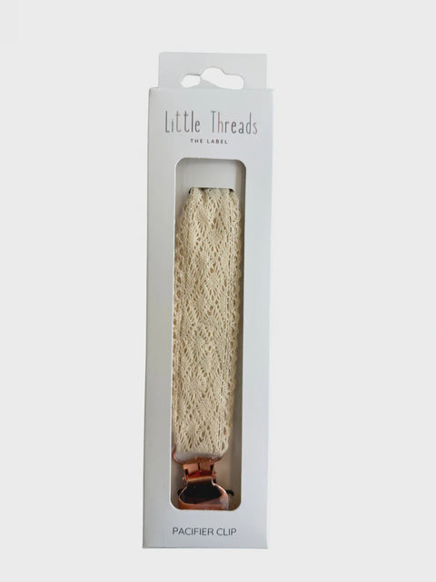 Little Threads Pacifier Clip - Diamond Crochet Rose Gold