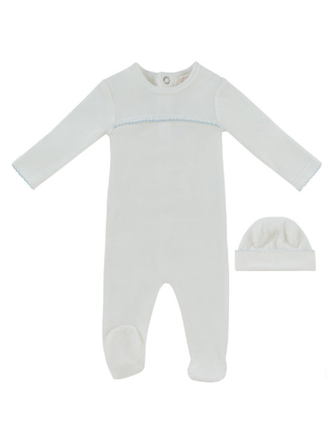 Kipp Baby Mon Bebe D'Amour Footie & Hat Set - Blue