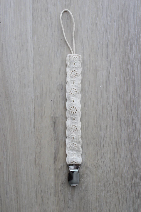 Little Threads Pacifier Clip - Eyelet Floral