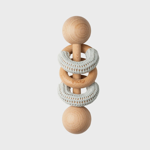 Picky Baby Rattle With Rings - Light Blue