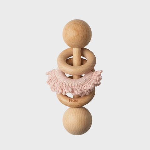 Picky Baby Rattle With Ruffle - Pink