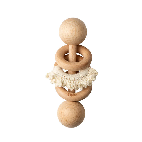 Picky Baby Rattle With Ruffle - Off White