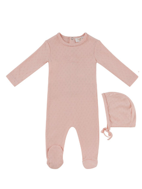 Kipp Baby Mon Bebe Footie & Hat Set - Pink