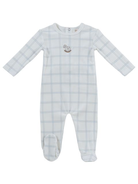 Kipp Baby Whinny Plaid Footie - Blue