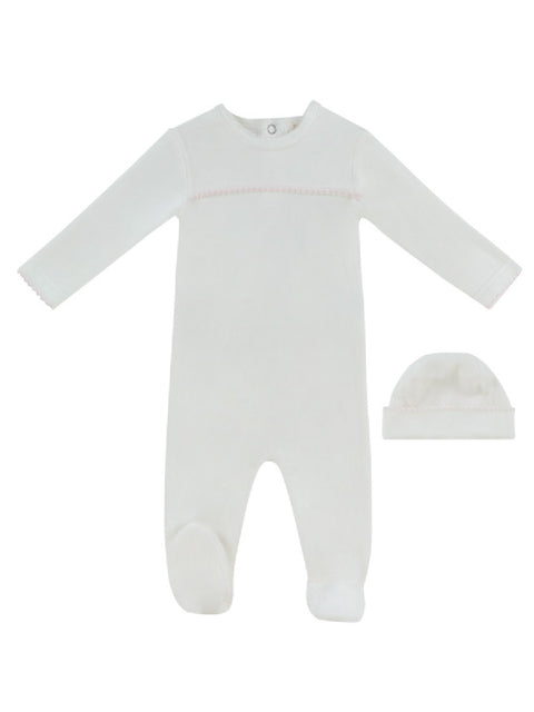 Kipp Baby Mon Bebe D'Amour Footie & Hat Set - Pink