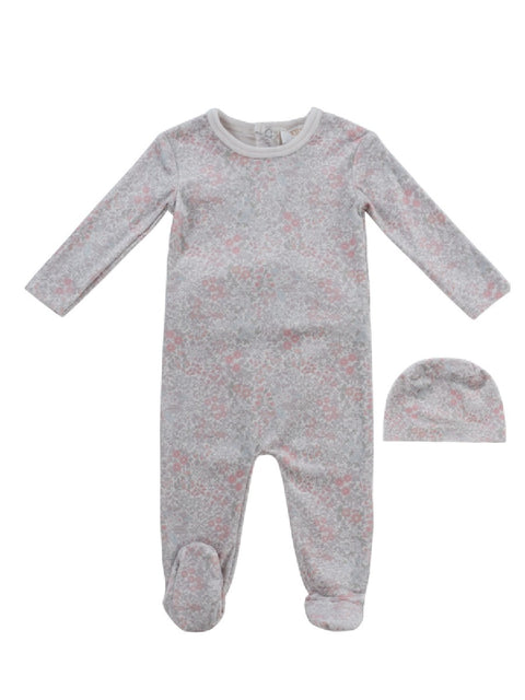 Petite Petal Footie, Hat & Blanket Set - Pink