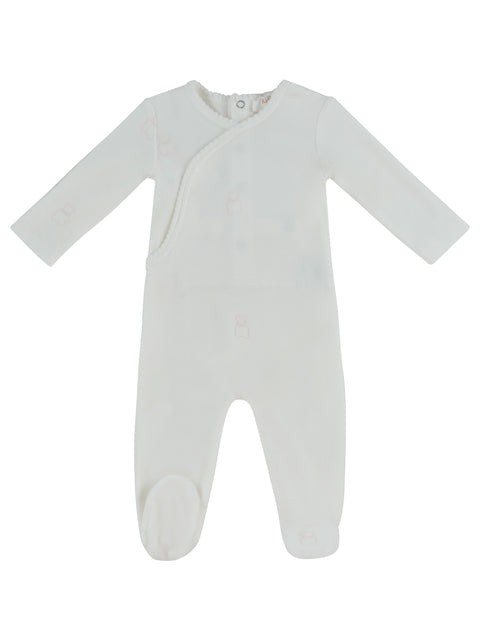 Kipp Baby Petit Ours Pattern Footie & Hat Set - Pink