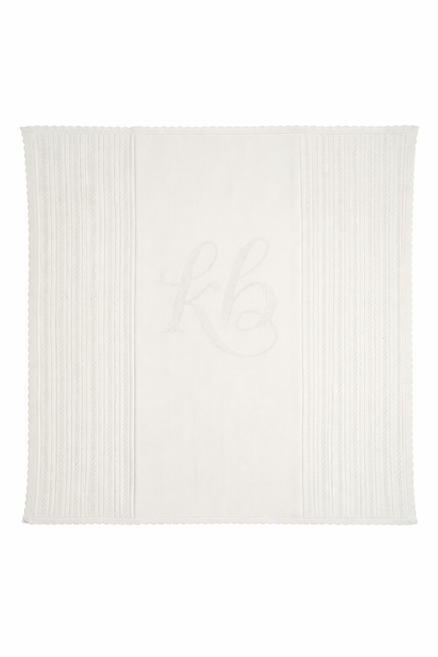 Pointelle Knit Blanket - White