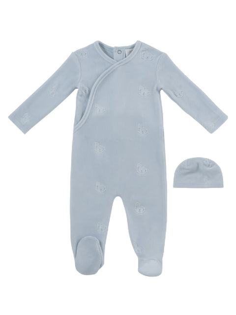 Whinny Wrap Footie, Hat & Blanket Set - Blue
