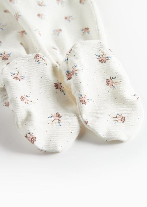 Marmar Printed Footie 254-109-19 - Little Sakura Flowers detail 3