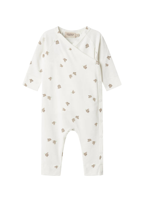 Marmar Printed Footie + Hat 254-109-19 - Peace Birds footie