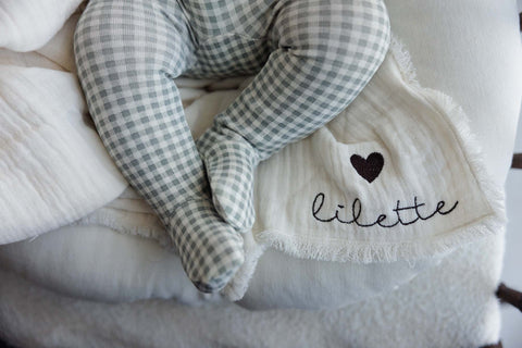 Lilette Gingham Bebe Layette Set - Pale Blue