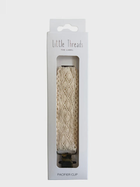 Little Threads Pacifier Clip - Diamond Crochet Brass