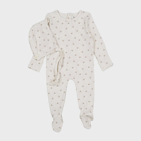 Ladida Vintage Footie+Bonnet LBS2638 - Rose