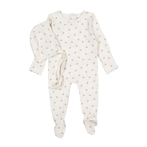 Ladida Vintage Footie+Bonnet LBS2638 - Rose