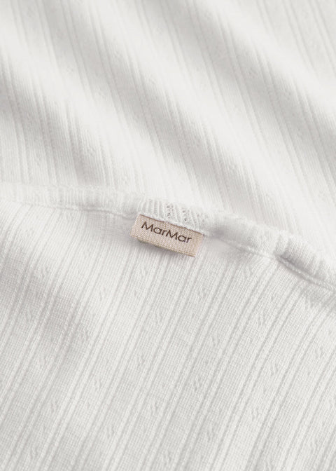 Marmar Linear Stripe Detail Blanket - Gentle White detail 2