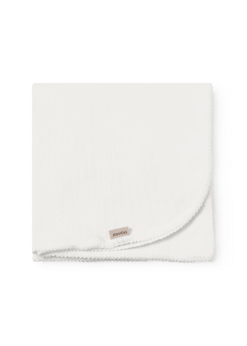 Marmar Linear Stripe Detail Blanket - Gentle White