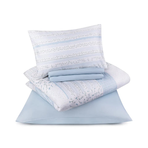 Petite Belle 5pc Crib Set - Flora Blue
