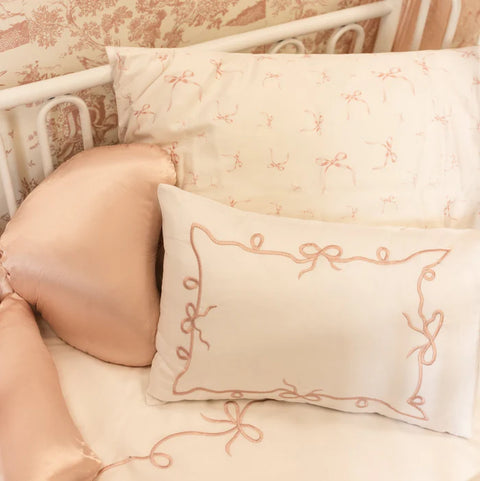 Petite Belle 5pc Crib Set - Lafayette Pink Lace Embroidered