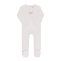 Metallic Wreath Footie Ivory Girl