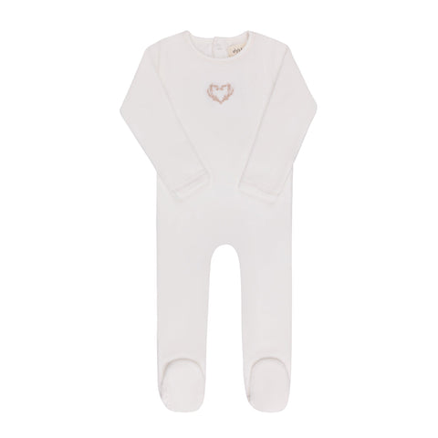 Metallic Wreath Footie Ivory Girl