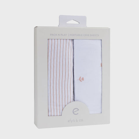 Ely's & Co. 2pk Bassinet Sheets - Mauve Tulip