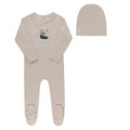 Ely's & Co Nautical Stripe Footie+Beanie - Tan