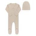 Ely's & Co Bunny Footie+Beanie - Tan