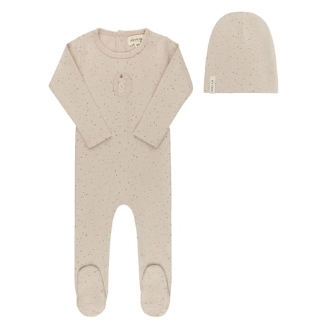 Ely's & Co Bunny Footie+Beanie - Tan