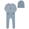Aurora Cross Stitch Lighthouse Footie and Beanie Blue