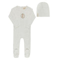 Ely's & Co Bunny Footie+Beanie - Ivory Tan