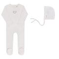 Metallic Wreath Footie + Bonnet Ivory Girl