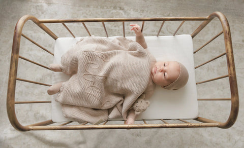 Peluche Scalloped Mélange Bebe Blanket - Taupe