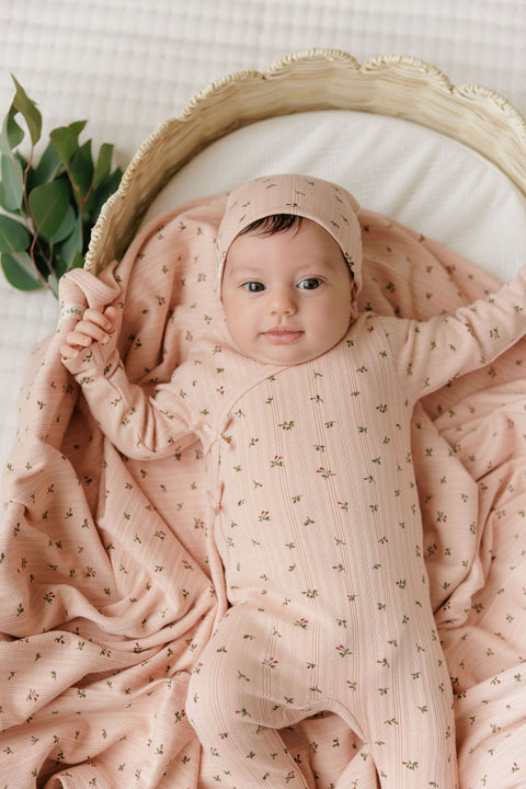 Ely's & Co Floral Pointelle Footie - lifestyle