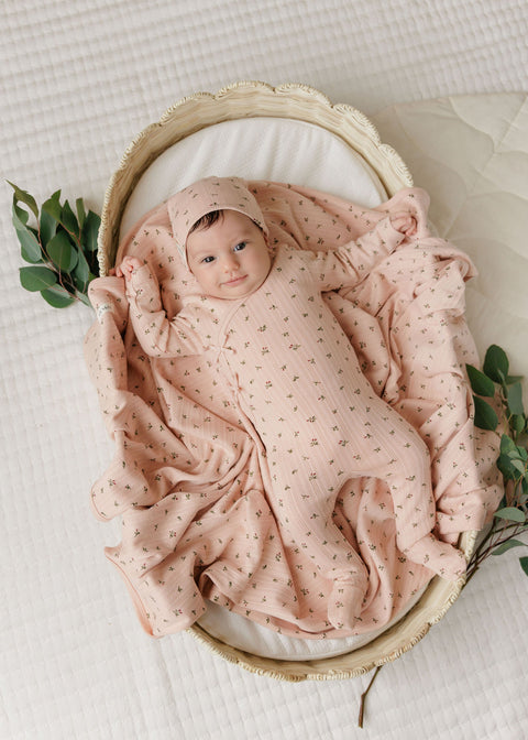 Ely's & Co Floral Pointelle Footie - lifestyle