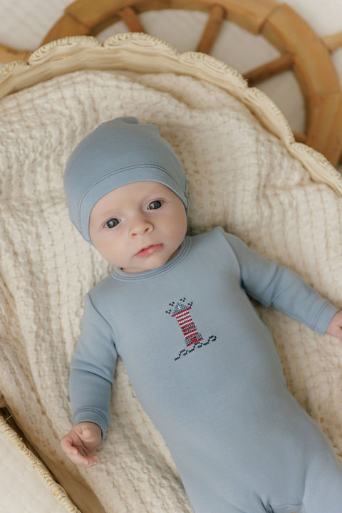 Aurora Lighthouse Footie+Beanie 0062-FB - Blue