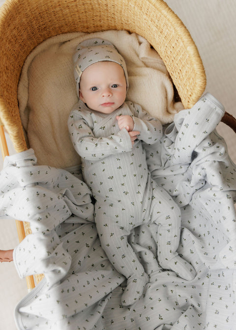 Ely's & Co Floral Pointelle Footie - lifestyle