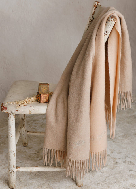 Peluche Lambswool Blanket - Taupe
