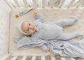 Daisy Gift Box Doll Footie + Bonnet - Soft Blue