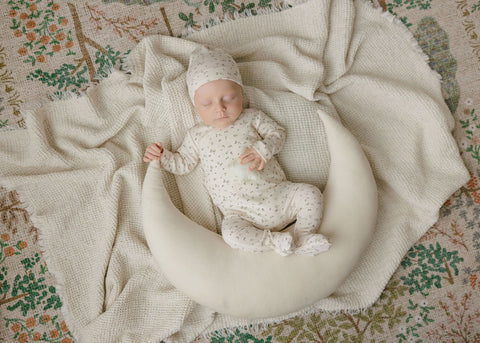 Aurora Floral Rib Collection Footie+Beanie 0043,0045-FB - Ivory Blue