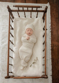 Peluche Knit Swaddle + Beanie Set - Stone