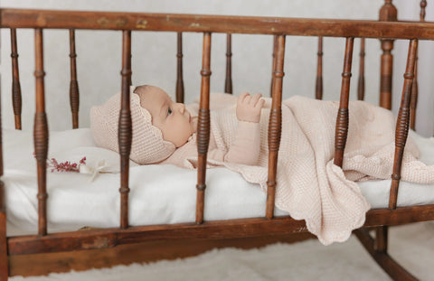 Peluche Scalloped Mélange Bebe Blanket - Rose