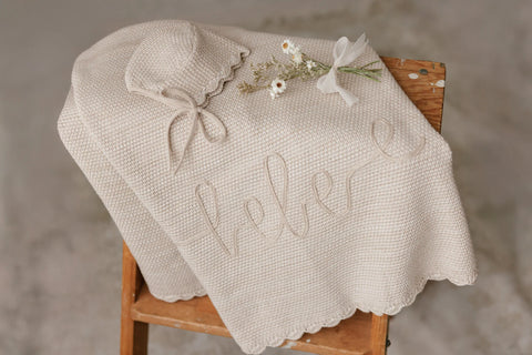 Peluche Scalloped Mélange Bonnet - Taupe