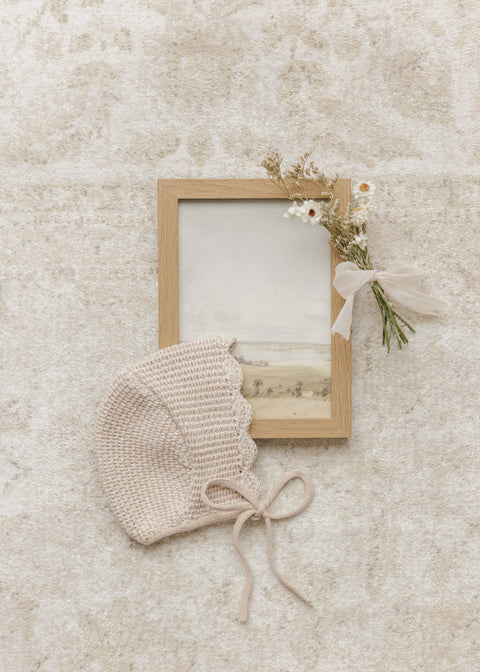 Peluche Scalloped Mélange Bonnet - Taupe