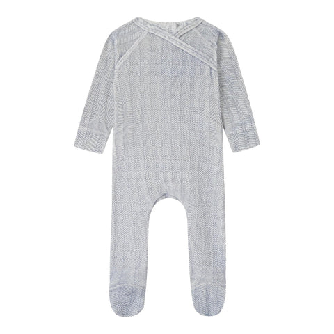 Adee Heritage Herringbone Footie - Blue