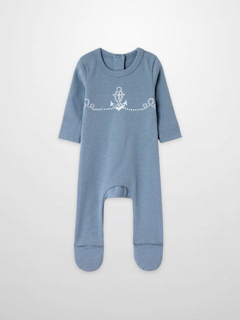 Adee Anchor Footie+Hat 1046 - Blue