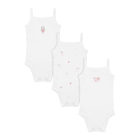 Aime 3 pack Print Undershirts - Girls Original Heart