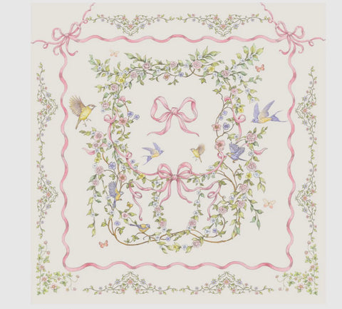 Little Threads Muslin Blanket - Rose Ribbon