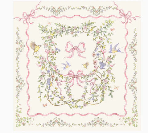 Little Threads Muslin Blanket - Rose Ribbon