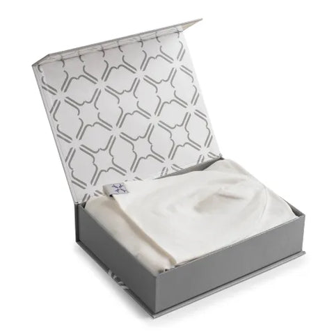 Jacqueline and Jac Blanket & Beanie Set - Natural White